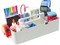 Enjoy Organizer 4 Pack Portable Caddy Stackable Plastic Caddy with Handle Desk, Makeup, Dorm Caddy, Classroom Art Organizers - Made In USA